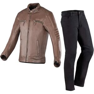 ARMURE - Giacca + pantaloni Pack Charle Leather AAA Marrone + Conrad Nero UNICA