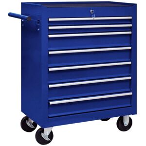 DecHome Carrello da Officina con 5 Cassetti Portautensili da Lavoro Blu  67.5x33x77 cm - ED0005