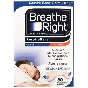 Breathe Right Cerotti Nasali Classici Grandi 30 Pezzi