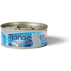 MONGE Delicate Cat Lattina Multipack 24x80G POLLO E CALAMARI