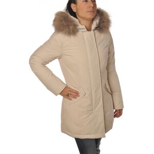 Woolrich Piumino metÃ  gamba con cappuccio CFWWOU0652-LUXURYRACCOON-8743Bianco