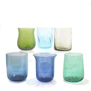 Bitossi set 6 tumbler texture blu/verde