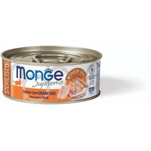 MONGE Supreme Cat Sterilised Lattina Multipack 24x80G TONNO CON GRANCHIO