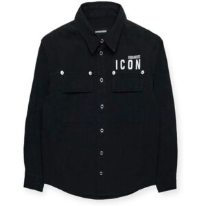 Dsquared2 Camicia nera logo ICON petto