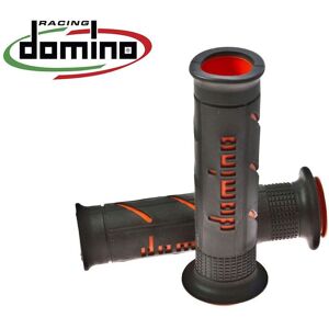 Coppia Manopole Nero / Arancio Domino Diametro 20-24 Universali