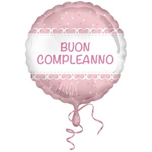 Bigiemme Palloncino Mylar Baby Cuori Rosa Buon Compleanno