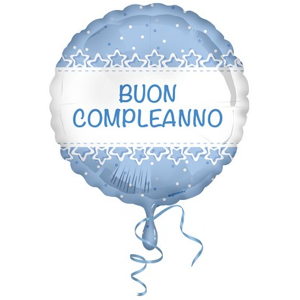 Bigiemme Palloncino Mylar Baby Stelle Azzurre Buon Compleanno