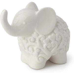 Hervit Creations Hervit scultura elefante in porcellana bianca 12cm