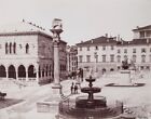 Fotografia Originale 1890 Udine Albumina Cartolina Castello Municipio