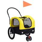 vidaXL Rimorchio Bici per Animali Carrello Jogging 2in1 Giallo e Nero