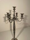 Candelabri in metallo lucido, di design classico e barocco (H=102 cm, B=46 cm)