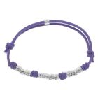 BRACCIALE CON GRANELLI TIPO DODO IN ARGENTO CON CORDONE CERATO VIOLA.