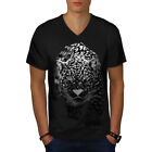 Wellcoda Cougar Killer Cat Mens V-Neck T-shirt