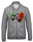 Vespa Scooter Kapuzenpullover Hoodie Sweatjacke mit Reißverschluss-9548_Grau