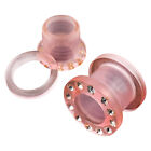 Dilatatore Flesh Tunnel Plug Piercing Plastica con Cristalli