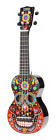 Mahalo Ukulele Teschio Messicano Soprano Borsa Inclusa Legno Serie Art Skull New