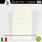 Custodia Cover Fodero Samsung S7500 Galaxy Ace Plus apertura Flip Bianca nuova