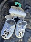 PRIMARK Baby Blue DISNEY Mickey Mouse Soft Sole Shoes And Bib Set New 6-9 Months