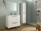 Mobile bagno a terra bianco lucido 80 cm con specchio