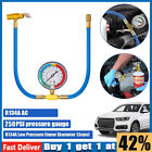 R134A Car Air Conditioning Refrigerant Recharge Measuring Kit Hose Gas Gauge NEW