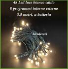 Luci per albero di Natale 48 Led uso esterno interno catena luminosa bianco cald