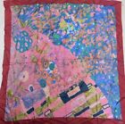 FOULARD 100% PURA SETA SILK SOIE VINTAGE DONNA KLIMT (571) 96cm x 100cm