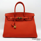 Hermès Sac Birkin 35 Veau Togo Terre Battue mit Gelbgold Beschlägen aus 2018