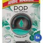 6x Arbre Magique Deodorante Auto Pop Green Mint Made In Italy