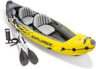 Canoa gonfiabile Explorer K2 Canotto 2 posti Kayak grigio e giallo con remi allu