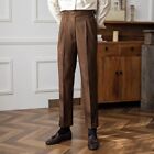 Mens Summer Vintage Gurkha Pants Straight Cotton Naples Pants Trousers Size New