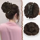 Claw Clip Messy Bun Hair Piece Hair Buns Dark Brown & Light Auburn Mixed Curly W