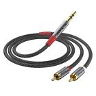 ANYPLUS Cavo Audio,【2M】 2 RCA to Jack 3.5 Audio Stereo,Treccia di Filo 2M