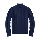 Maglione manica lunga maglia Sweater Uomo 1/4 Zip