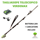 TAGLIASIEPE TELESCOPICO A BATTERIA 20V VERDEMAX TT20 + BATTERIA 2Ah e CARICATORE