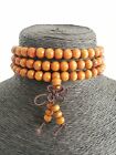 Bracciale collana mala tibetano 108 GRANI 8mm rosario buddista elastico marrone