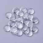 Transparent Flat Round Glass Cabochons Clear Multi-Size Jewelry DIY Making