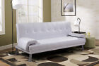 SOFA  DIVANO LETTO 3 POSTI RECLINABILE ECOPELLE BIANCO DOPPIO 194X110 CONTRASSEG