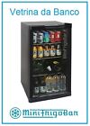 Vetrinetta Refrigerata Mini Bar Frigo da Tavolo Nero Porta Vetrina con in Vetro