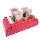 Peppa Pig Wooden Red Car With Wooden Figures Daddy Mummy George
