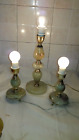 TRIS ABAT JOUR MARMO ONICE VINTAGE TRIPLETE TABLE LAMPS