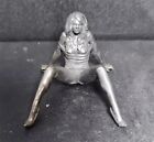 Black Solid Bronze Temptation Nude Girl Statue Art Beauty Open Legs Body Decor