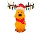 Christmas Blow Mold Max Dog Antlers 28” Light Up LED Lights Outdoor Decorations