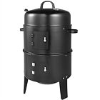 Barbecue Smoker Verticale a Carbonella con Termometro Grill Affumicatore