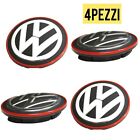 4 Originale VW Copricerchi Coperchio Coprimozzo Rosso 5G0601171B