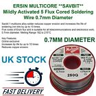 ERSIN MULTICORE *SAVBIT* Mildly Activated 5 Flux Cored Soldering Wire 0.7mm Dia