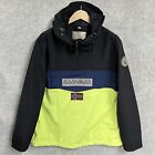 Napapijri Rainforest Jacket Mens 2XL Black Yellow Block XXL Hooded Rain Coat