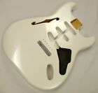 NA Alder Strat Thinline Style Semi Hollow F Hole Guitar Body Pearl White ≦1.9kg