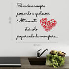 wall stickers frasi si cucina sempre pensando a qualcuno adesivo murale a0430