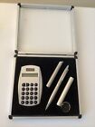 Torch Pen Lighter Calculator set - in useful storage box **USED**