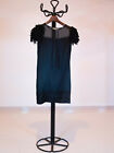 Abito donna nero con maniche in chiffon